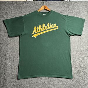 Vintage Oakland A's Athletics Tee Shirt Green Eric Chavez #3 Lee Sports Mens XL
